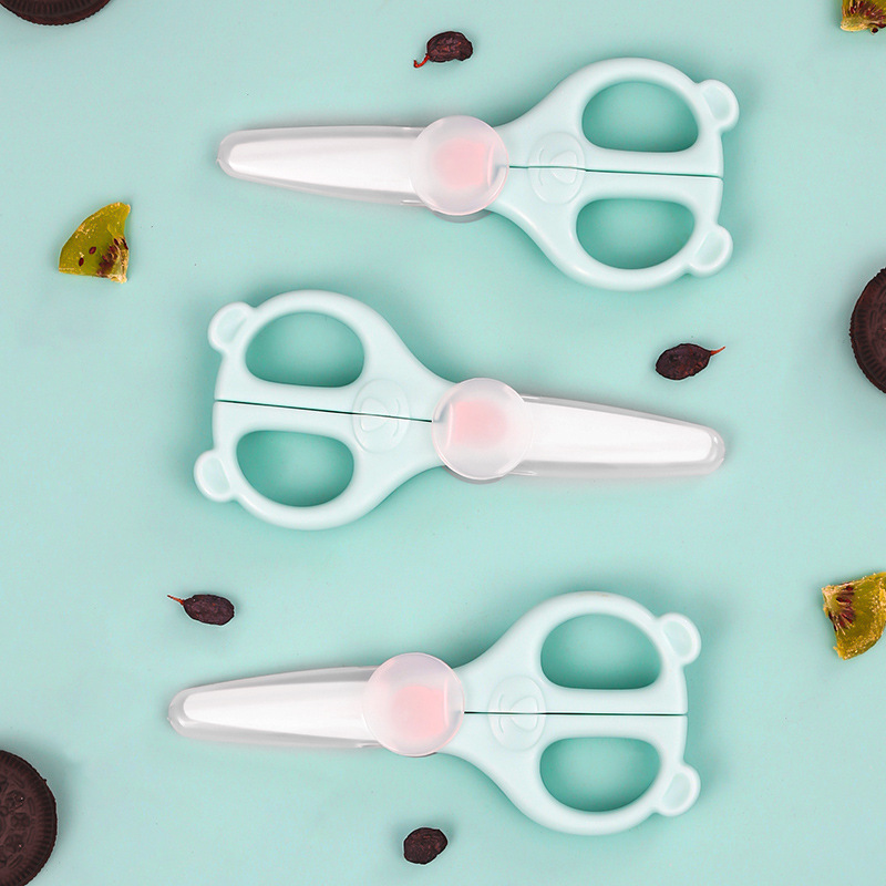 Stock baby ceramic complementary food scissors, infant ceramic scissors, baby food scissors, portable storage box, vegetable and meat scissors available Specification drawing