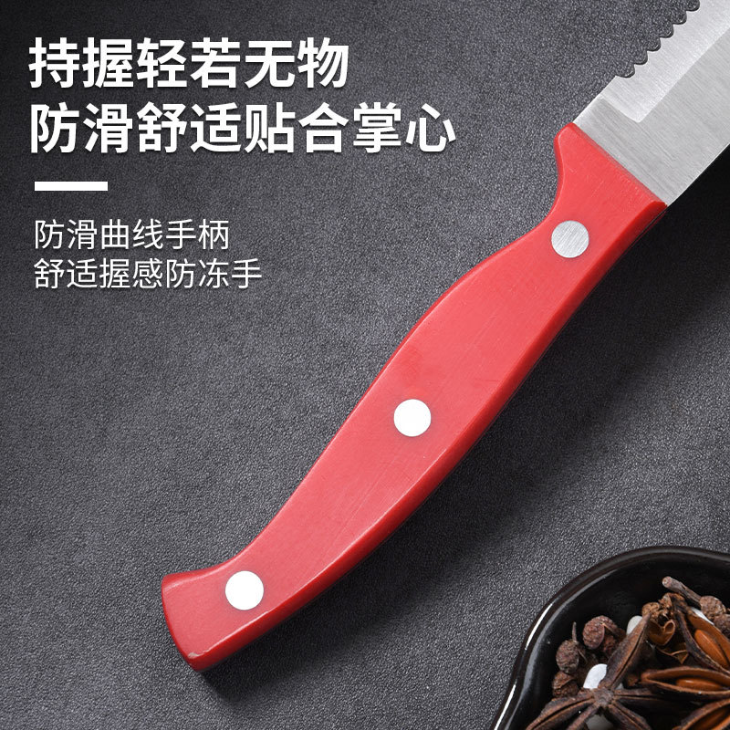 The factory's best-selling recommendation is the simple brushed stainless steel steak knife, which is precisely sharp and durable, making it easy to cut steaks Application Scenario
