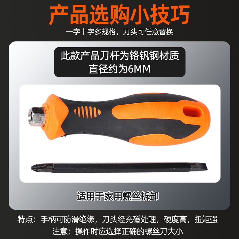 Wholesale of plastic-handled ratchet screwdrivers, hardware tools, magnetic screwdrivers, manual screwdrivers, and radish head screwdrivers for maintenance Specification drawing