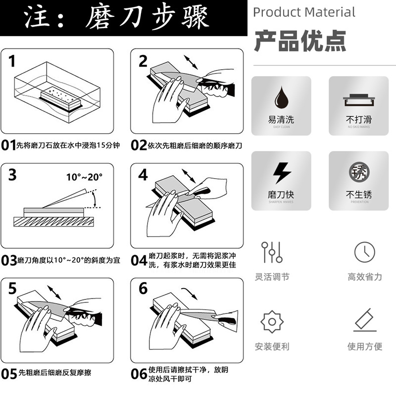 Old-fashioned whetstone, household kitchen knife sharpening, natural rock, oilstone, fine whetstone, bluestone, slurry stone manufacturer, whetstone Application Scenario