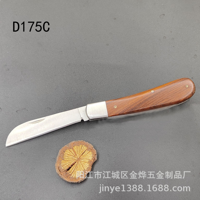 Stainless steel electrician's knife, razor, folding double-cut knife, straight-edge electrician's knife, wire stripping and opening knife, pruning small curved knife undefined