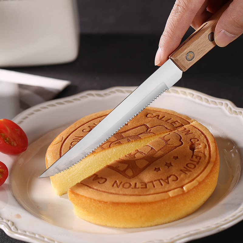 Stainless steel tableware, wooden handles, Western knives, spoons and forks, wooden steak knives, Western tableware knife and fork sets, direct supply from the manufacturer Specification drawing
