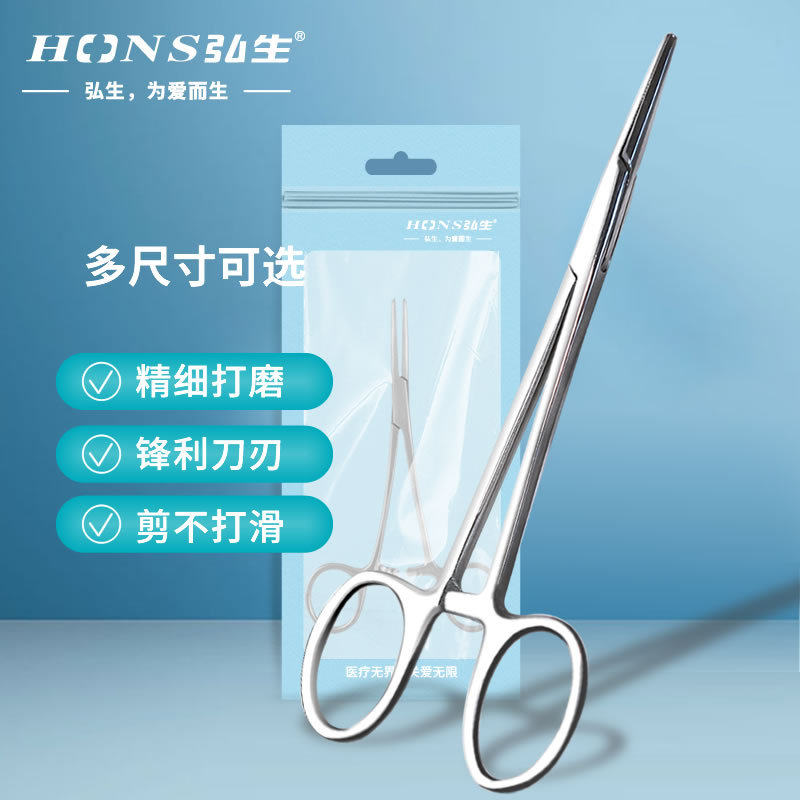 Hemostatic forceps, medical stainless steel hemostatic forceps, straight head elbow forceps, surgical forceps, clamps, needle holders, pet fishing picks full figure