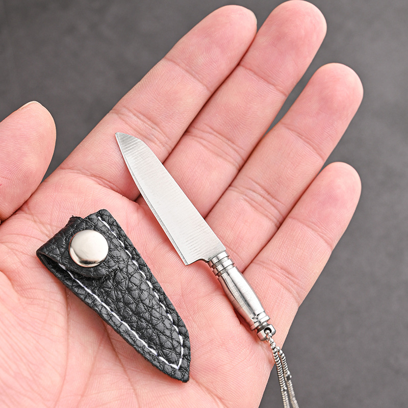 Stainless steel keychain, small kitchen knife, mini knife, gift knife, express delivery knife, portable knife, key knife, non-folding knife hanger undefined