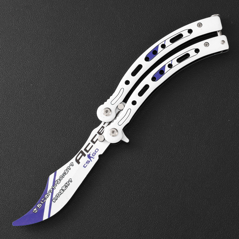Portable CSGO practice folding game knife item Butterfly Training Knife Outdoor unedged swing knife undefined