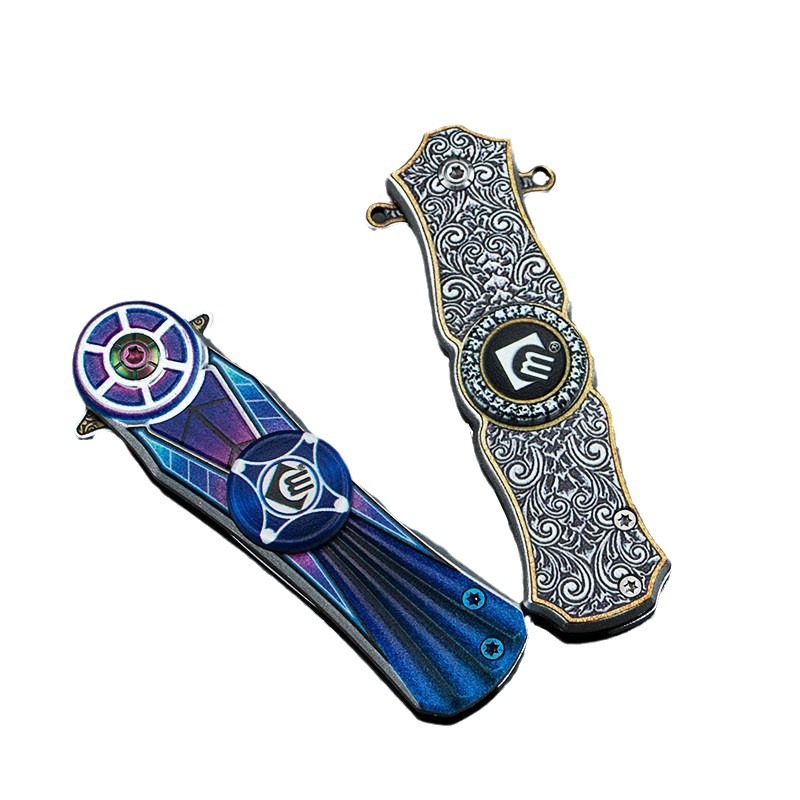 Fidget spinner knife, EDC multi-functional folding knife, outdoor camping survival pocket knife, high-hardness knife Item Picture