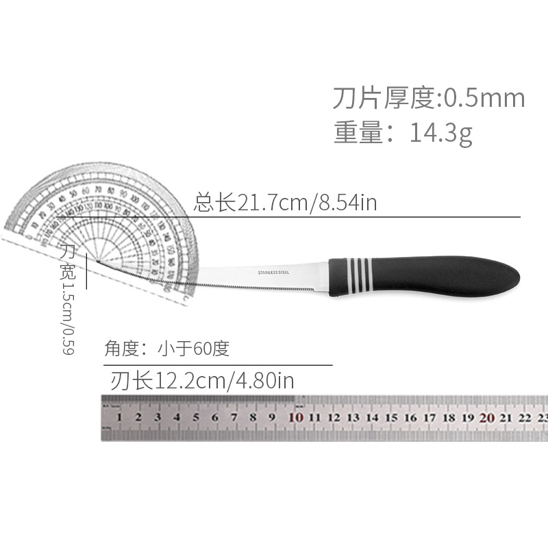 Factory wholesale stainless steel steak knife, melon 12PC steak knife, bread knife, serrated knife, household kitchen knife, tooth knife Application Scenario