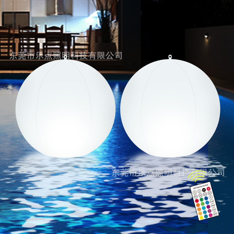 led light-emitting spherical solar swimming pool float light, outdoor waterproof hook-mounted floating swimming pool ball light full figure