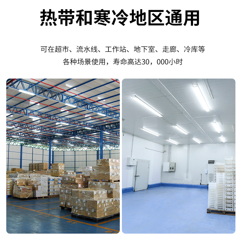 Jinrun Direct Sales LED three-proof lamp T8 double-tube stainless steel three-proof lamp shell Chemical plant anti-corrosion three-proof lamp bracket full figure