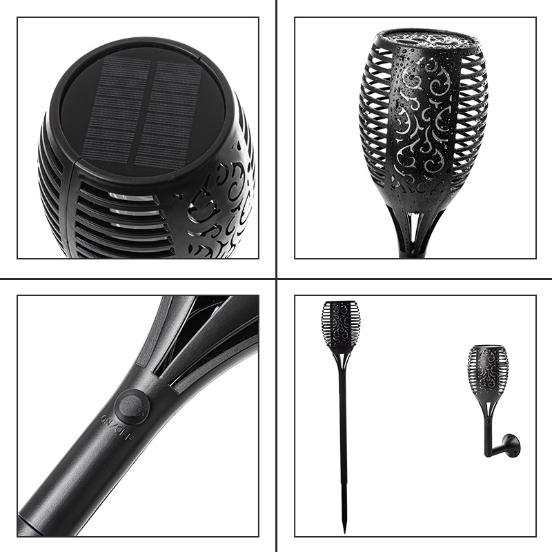 Solar outdoor wall lamps, lawn lamps, solar lamps, waterproof garden lamps, flame lamps, street lamps, landscape ground insert lamps Application Scenario