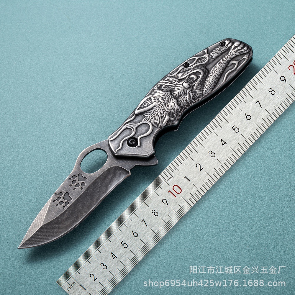 Manufacturer's stainless steel folding knife, outdoor multi-purpose camping tactical knife, survival knife, outdoor knife, creative portable fruit knife full figure