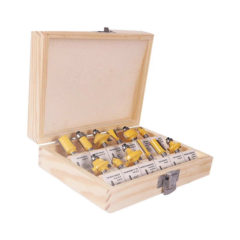 Cross-border 12-piece woodworking milling cutter set, a set of decoration edge machine wood milling and engraving machine milling cutter 12pc tungsten steel tool Item Picture