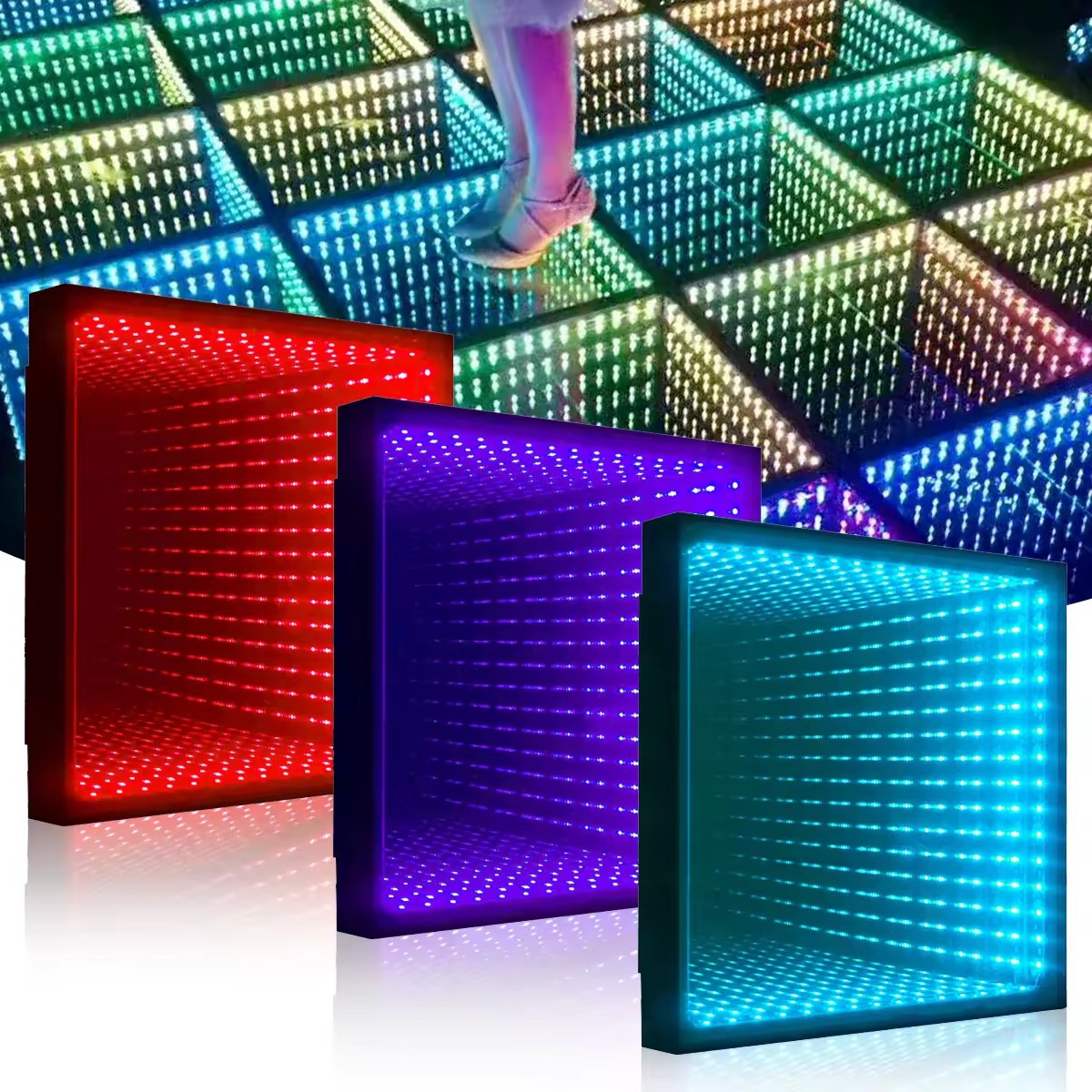mirror stage light up floor tiles 3d led dance floor Dazzling full figure