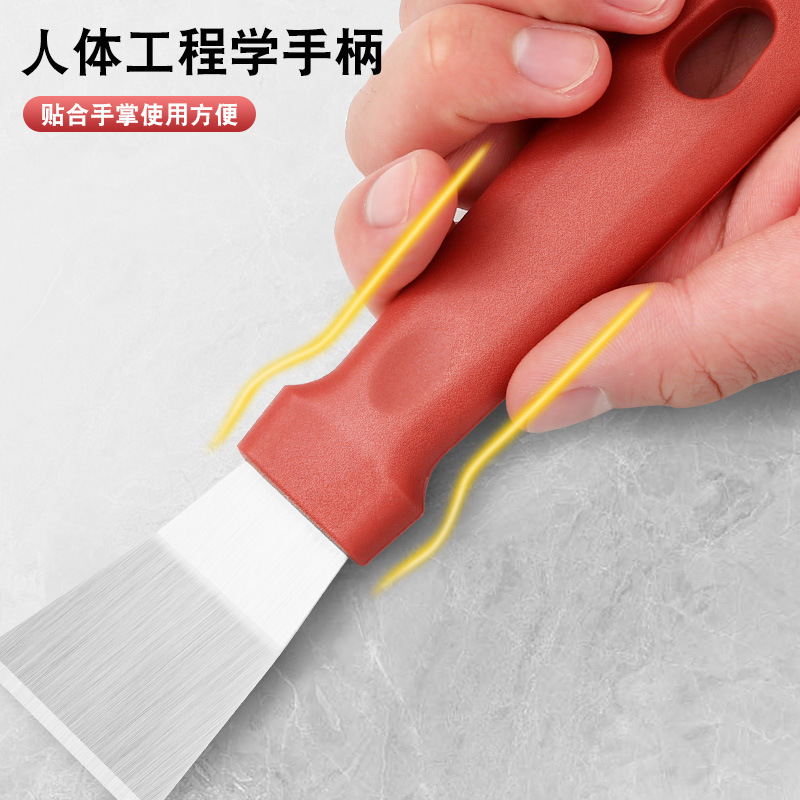 Kitchen spatula cleaning shovel, stainless steel range hood volute dirt scraper, refrigerator defrosting ice scraper, home cleaning tools Application Scenario