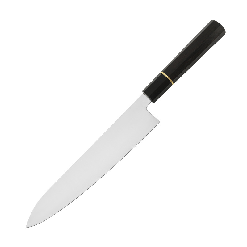 Ebony handle 240 cowhide knife, Japanese fish head knife, chef's special kitchen knife, meat cutting knife, kitchen slicing knife Item Picture
