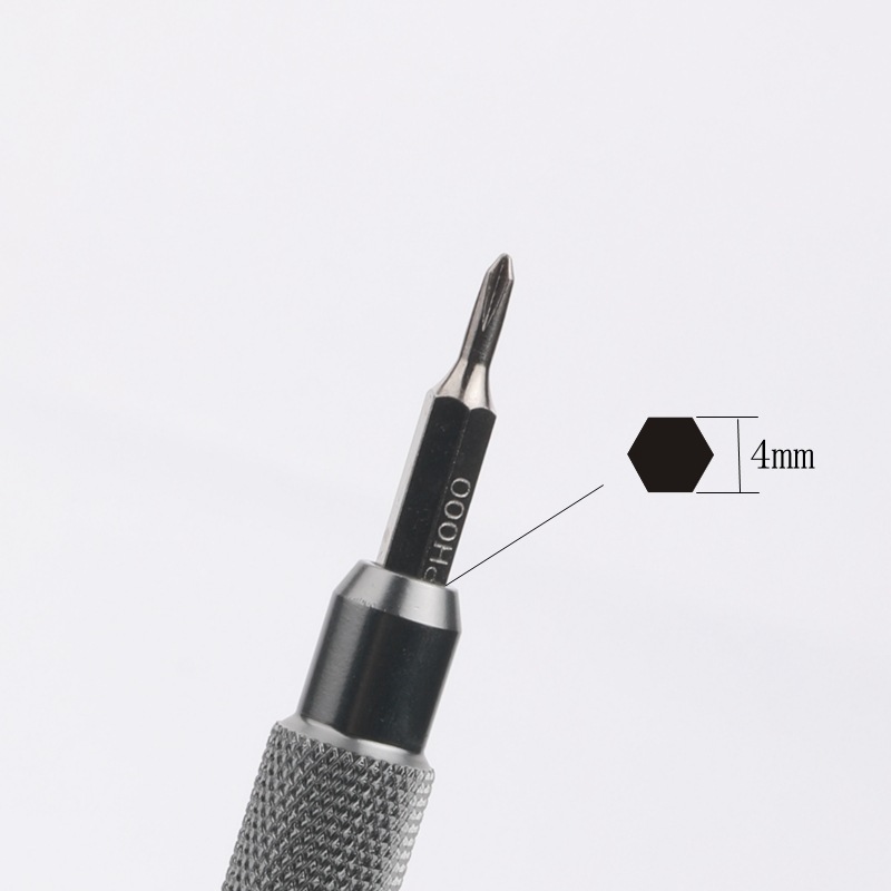 A variety of H4×28mm tool steel S2 batch heads, five-star triangle one-character Y-shaped cross T-plum blossom 4mm manual batch heads Specification drawing