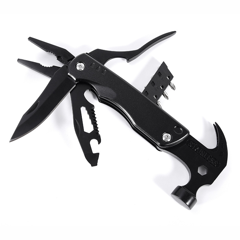 In-stock multi-functional sheep horn hammer pliers, outdoor camping nail lifting hammers, multi-purpose folding tools, knife pliers, life-saving striking hammers Item Picture