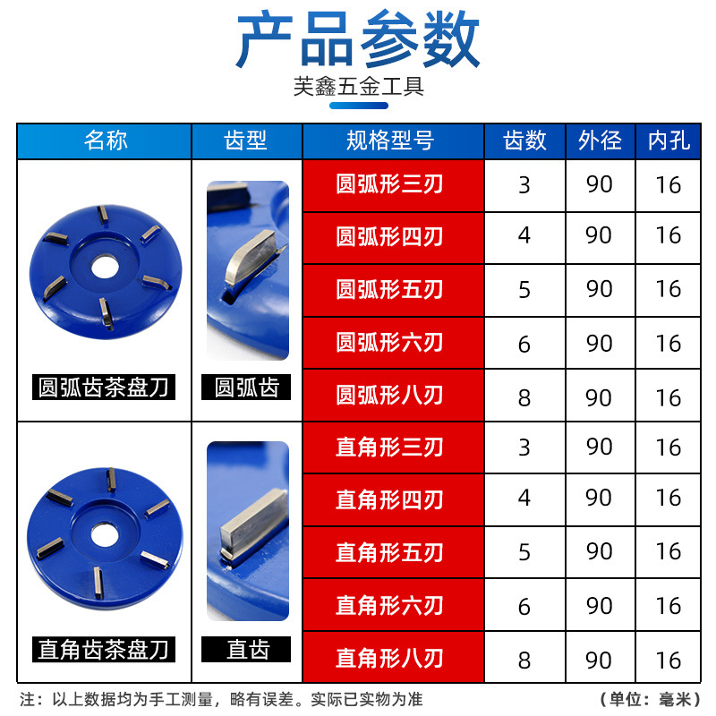 Tea tray knife, tungsten steel woodworking milling cutter, root carving tool, shovel knife, tea table knife, Angle grinder accessories, wood board grinding and carving knife details Picture