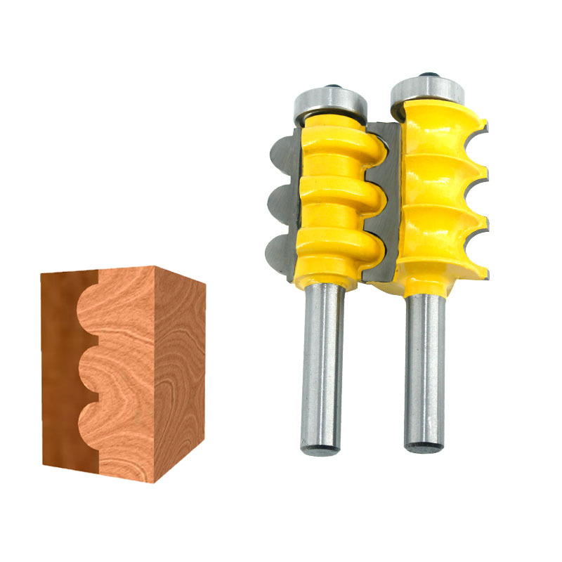 Three-bead knife, three-ball decorative knife, 8mm1/2 handle, 12mm woodworking milling cutter, line cutter, door frame milling cutter, engraving machine, milling cutter Item Picture