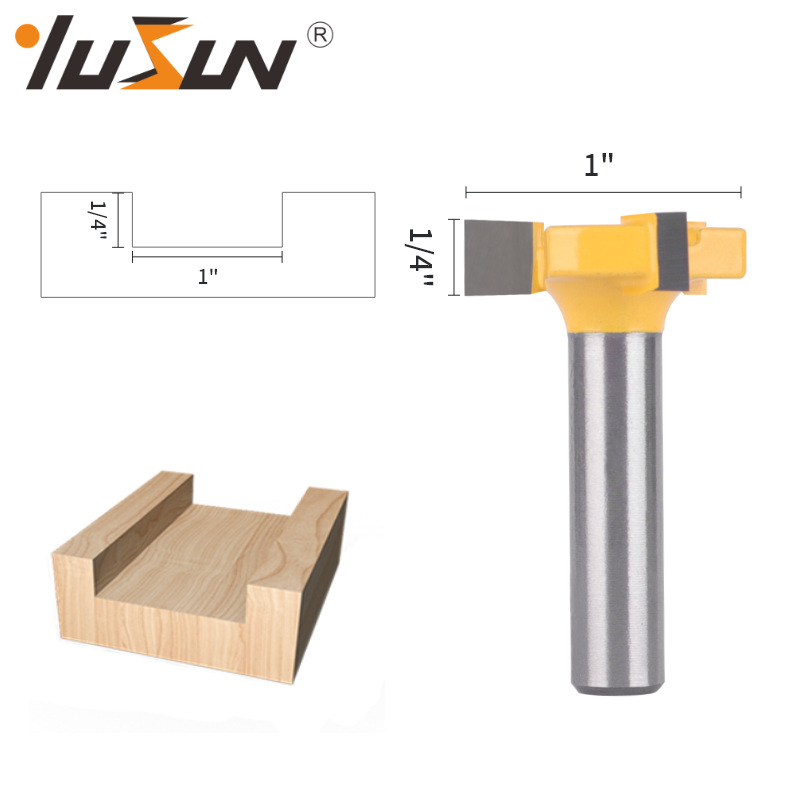 Yusheng three-edge T-shaped knife with chuck, 8-handle woodworking milling cutter, 12-8 slot knife, 3-tooth T-shaped tenon knife for slotting and broaching Specification drawing