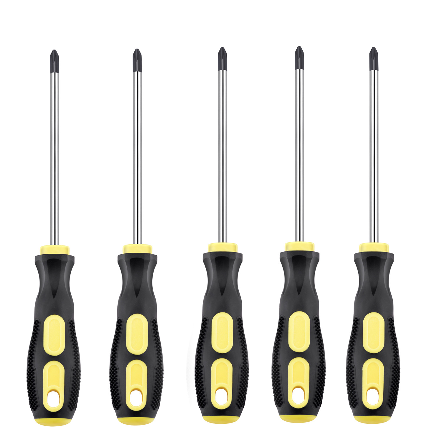 Wholesale of cross-head screwdriver, massage handle, hardened household screwdriver, anti-slip screwdriver, plum blossom manual strong magnetic screwdriver Item Picture