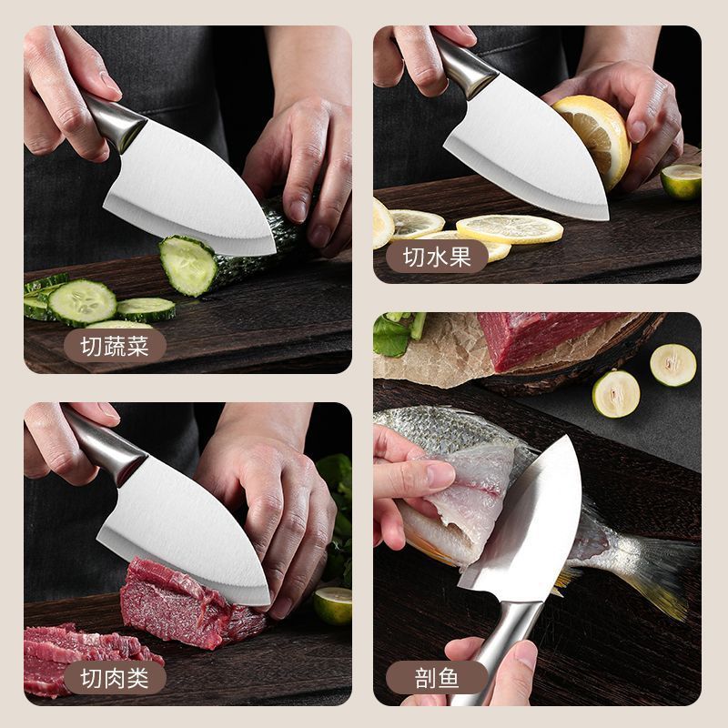 Ladies' lightweight small kitchen knife, integrated stainless steel slicer, household vegetable and meat cutter, kitchen knife, small fish knife, water knife Specification drawing