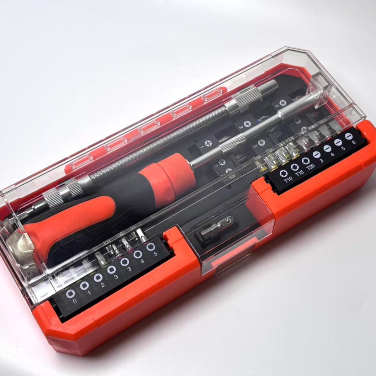 The 43pc ratchet screwdriver set, a multi-purpose mechanical precision and multi-functional product, is a popular cross-border product in foreign trade Item Picture