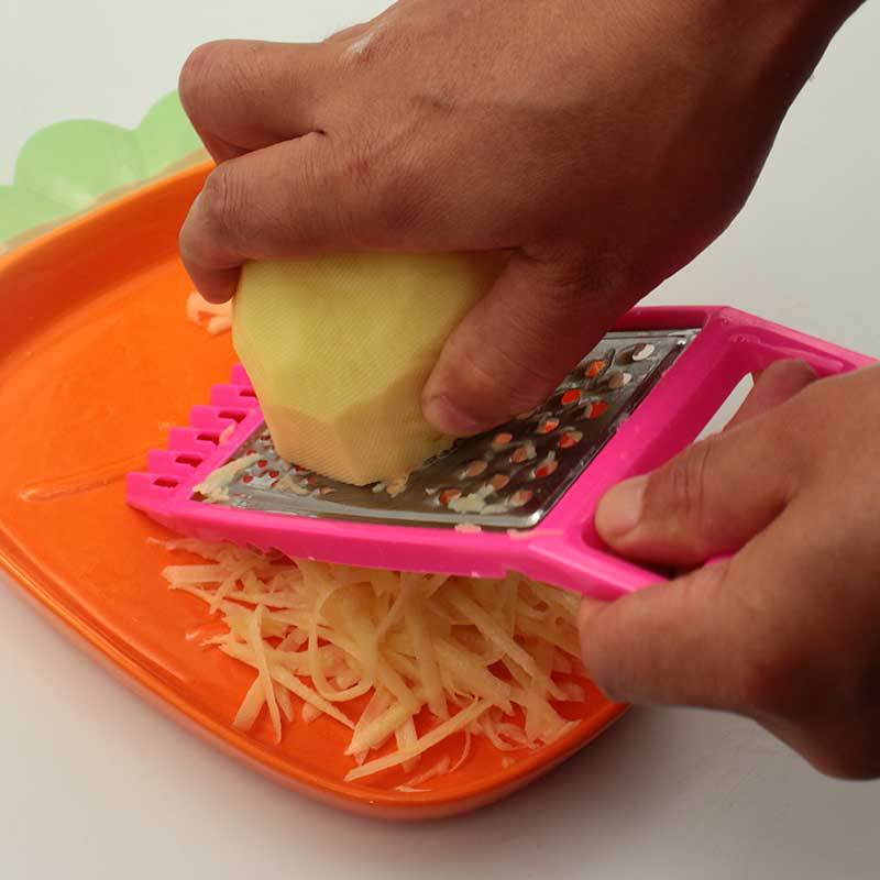 Multi-functional stainless steel vegetable and fruit slicer, potato shreds slicer, melon and fruit grater, wavy French fries kitchen slicer Application Scenario