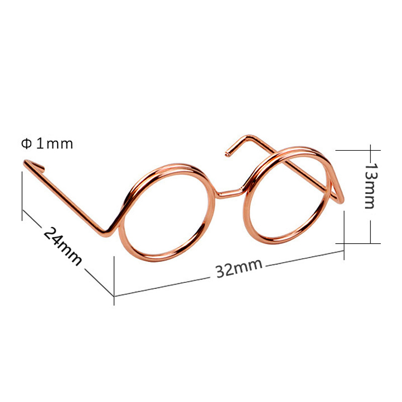 Doll mini glasses, 3-4-5 cm, small accessory glasses, plush toys, cat accessories, metal glasses frames undefined