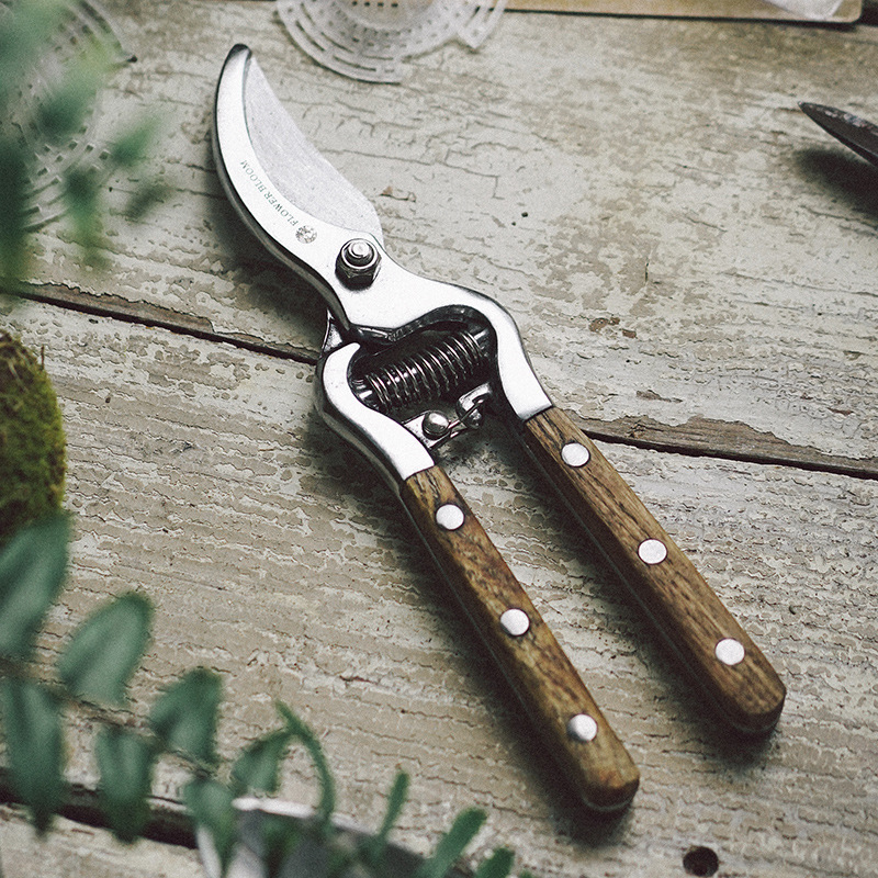 Ash wood wooden-handled pruning and flower pruning art garden fruit tree pruning and flower pruning scissors, labor-saving household gardening tools undefined