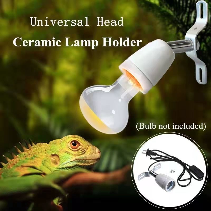 Pet tortoise box, reptile box, ceramic heating lamp stand, high-temperature resistant special universal E27 lamp socket, lamp base, lamp head wire Specification drawing