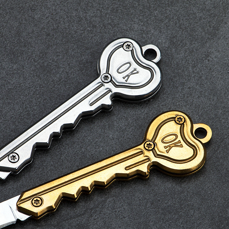 Pocket-sized portable OK key knife, outdoor hiking self-defense gift knife wholesale, AliExpress free gift Specification drawing