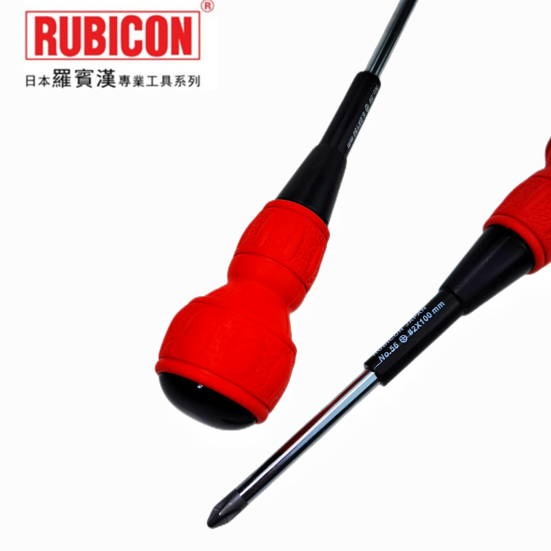 Japanese imported Robin Hood gourd soft handle NO.56 super hard screwdriver, 11-shaped screwdriver with magnetic screwdriver details Picture