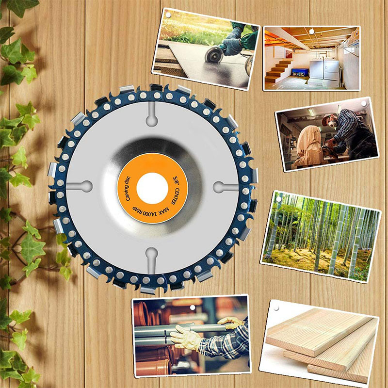 4-inch 22-tooth woodworking engraving chainsaw disc, 5-inch Angle grinding disc, wood slotting saw blade, Angle grinding machine chain disc Specification drawing