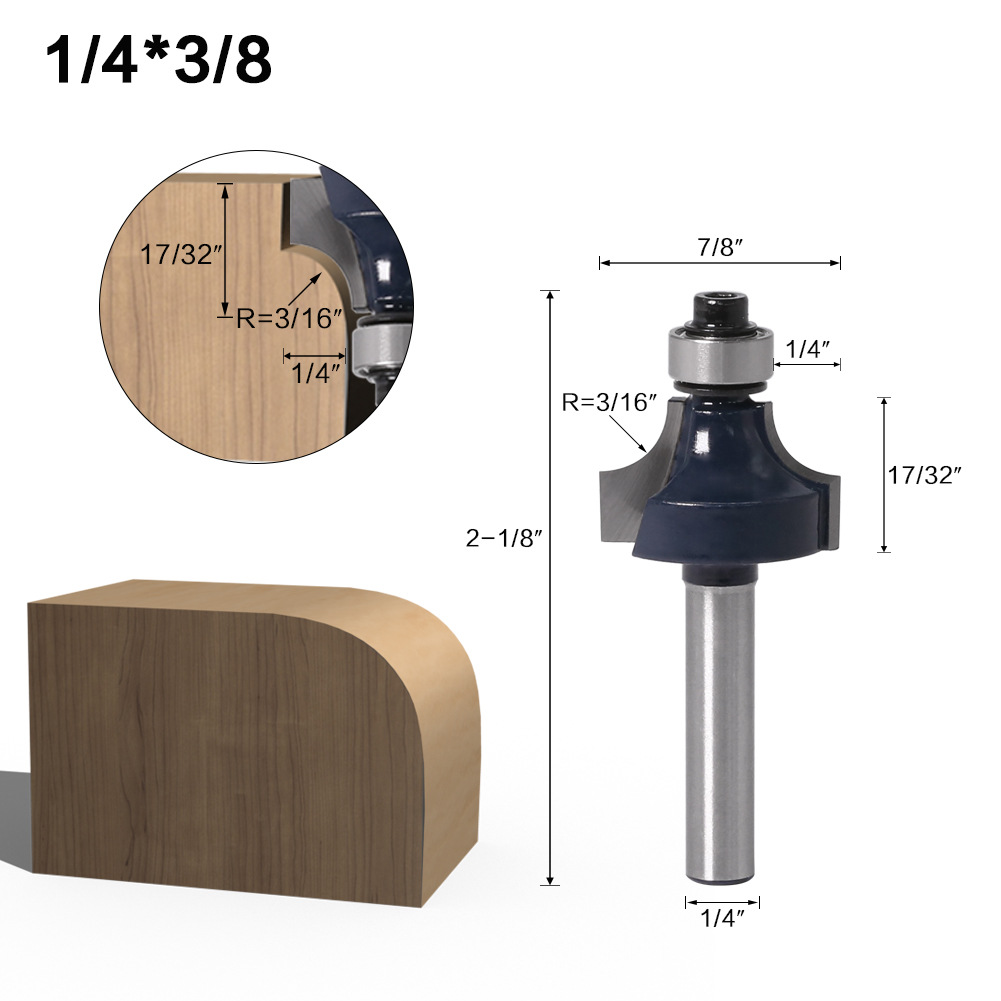 1/4 fillet knife, commonly used fillet knife, high-end alloy fillet knife, trimming machine tool head, R corner knife Specification drawing