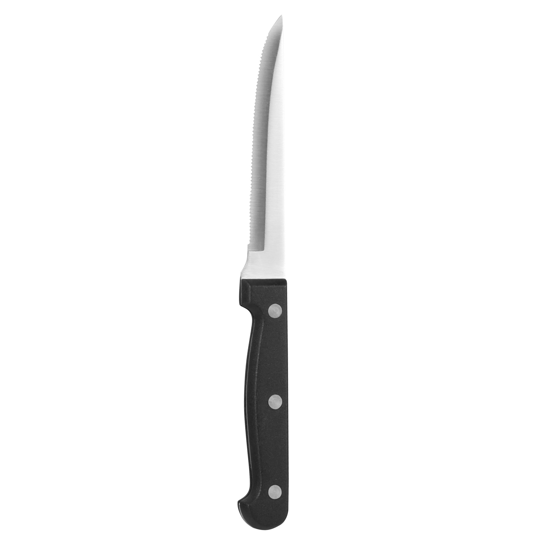 A set of 2 pieces of stainless steel steak knife and black plastic handle steak knife for cross-border foreign trade in stock Item Picture