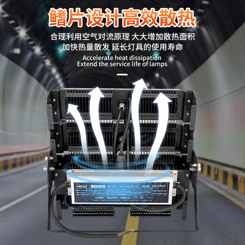 LED tunnel-specific light, outdoor waterproof high-pole square construction site projection project high-brightness module floodlight Application Scenario