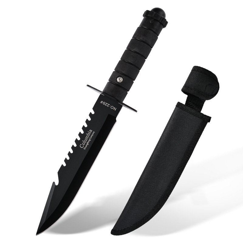 Outdoor high-hardness multi-functional knife, stainless steel knife, outdoor camping knife, wilderness survival knife, portable knife straight undefined