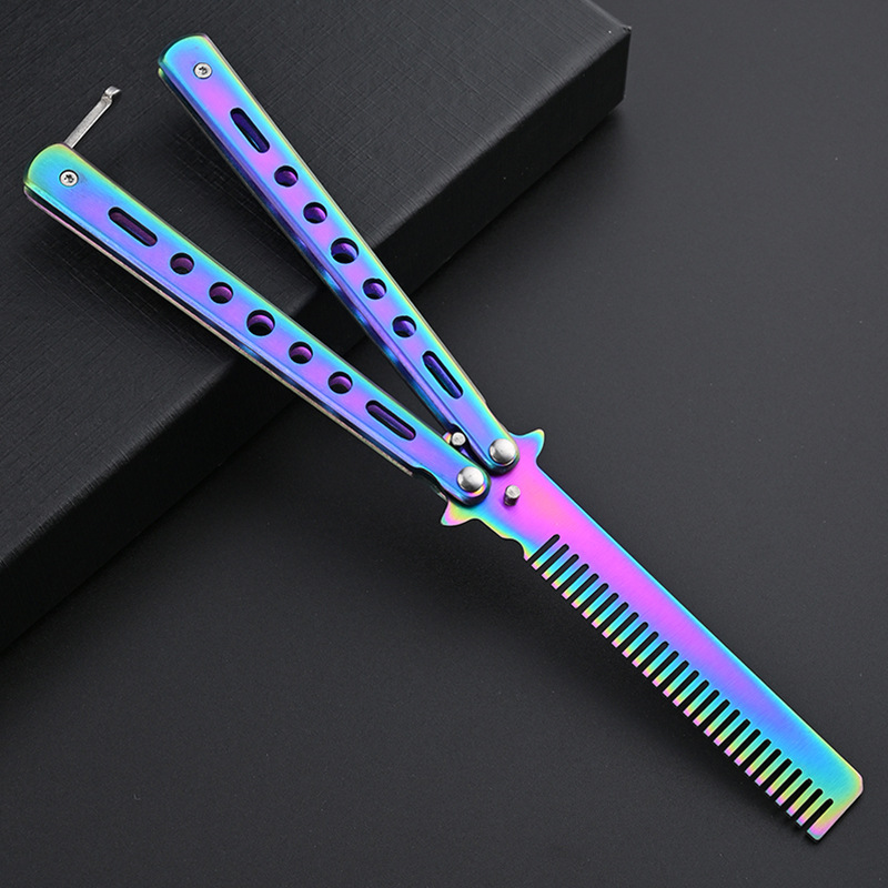 CSGO peripheral butterfly comb, uncut butterfly knife, all-steel folding knife, training hand-swinging fancy toys, playing with small knives Application Scenario