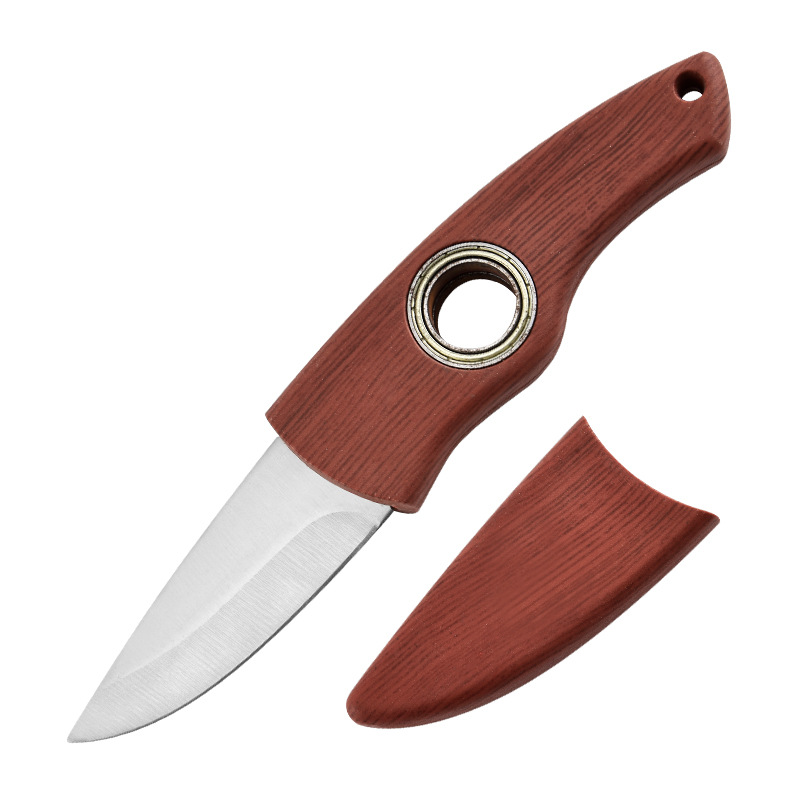 Bearing rotating knife, stainless steel mini outdoor survival knife, portable sharp picnic knife for home use, fruit express knife undefined
