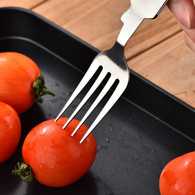 Factory direct sales of multi-functional foldable and detachable three-opening combination outdoor travel tableware, knives, gift knives and fruit knives details Picture