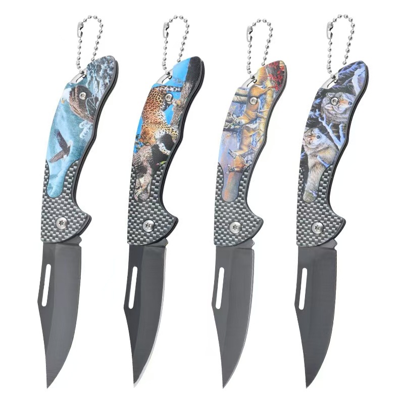 Factory direct sales of stainless steel folding fruit knives, 3D folding knives, small knives, mini pocket knives, and portable outdoor camping knives full figure