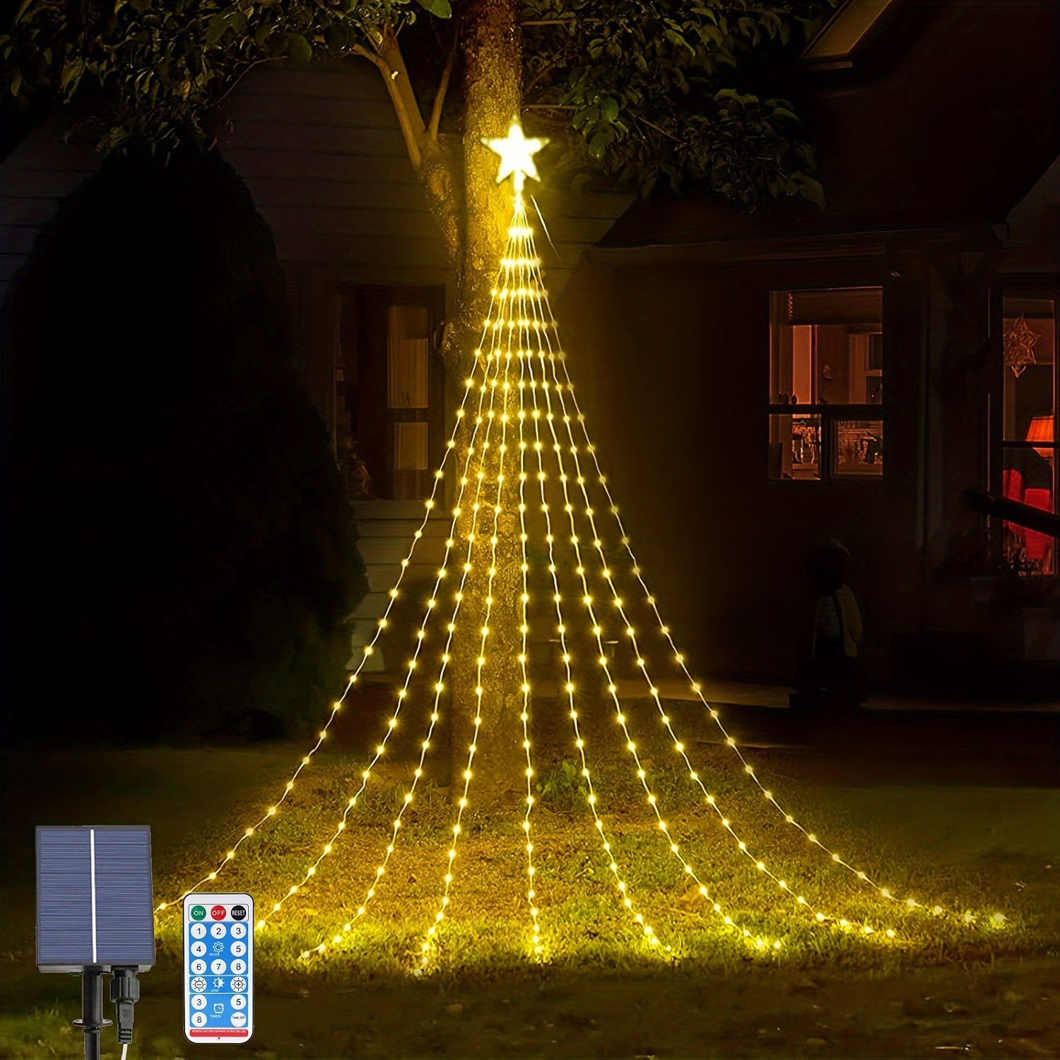Outdoor Solar Christmas Cone Tree Lights, 320LED Christmas Item Picture