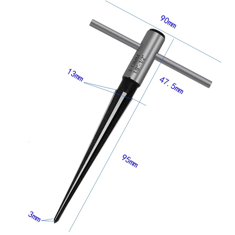 Hand-held conical reamers, conical reamers for woodworking machines, T-shaped reamers, hole openers, chamfering and reaming countersunk cutting tools undefined