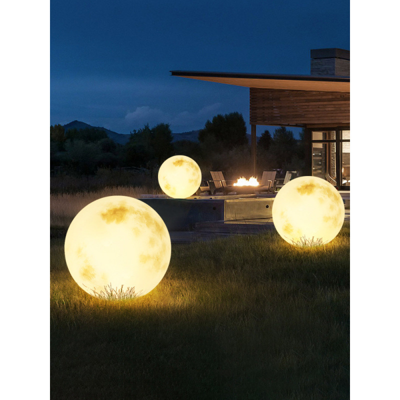 Moon lamp, outdoor solar lawn lamp, courtyard landscape moon lamp, villa garden atmosphere decoration, waterproof floor lamp Specification drawing