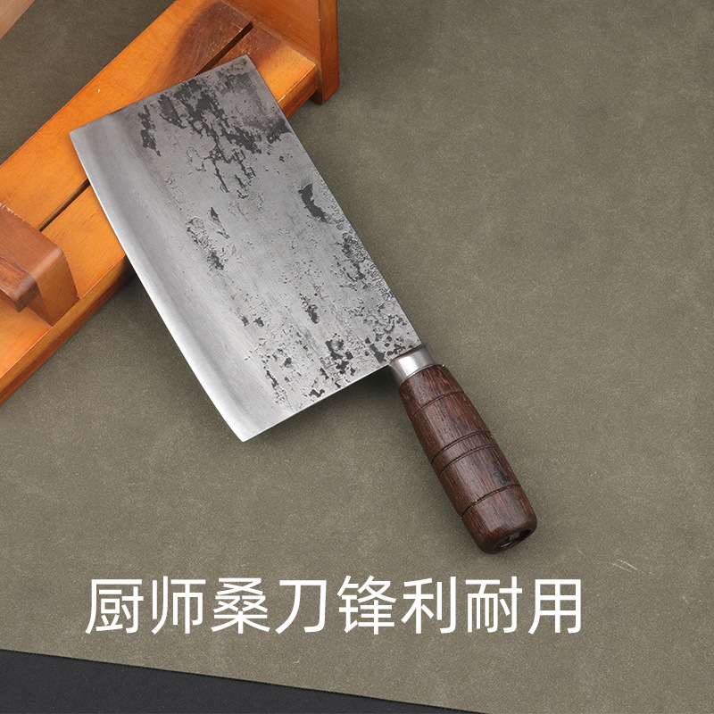 Forged mulberry knife, slicing knife, butcher, commercial kitchen, chef slicing knife, sharp and durable, high manganese steel vegetable and meat cutter details Picture