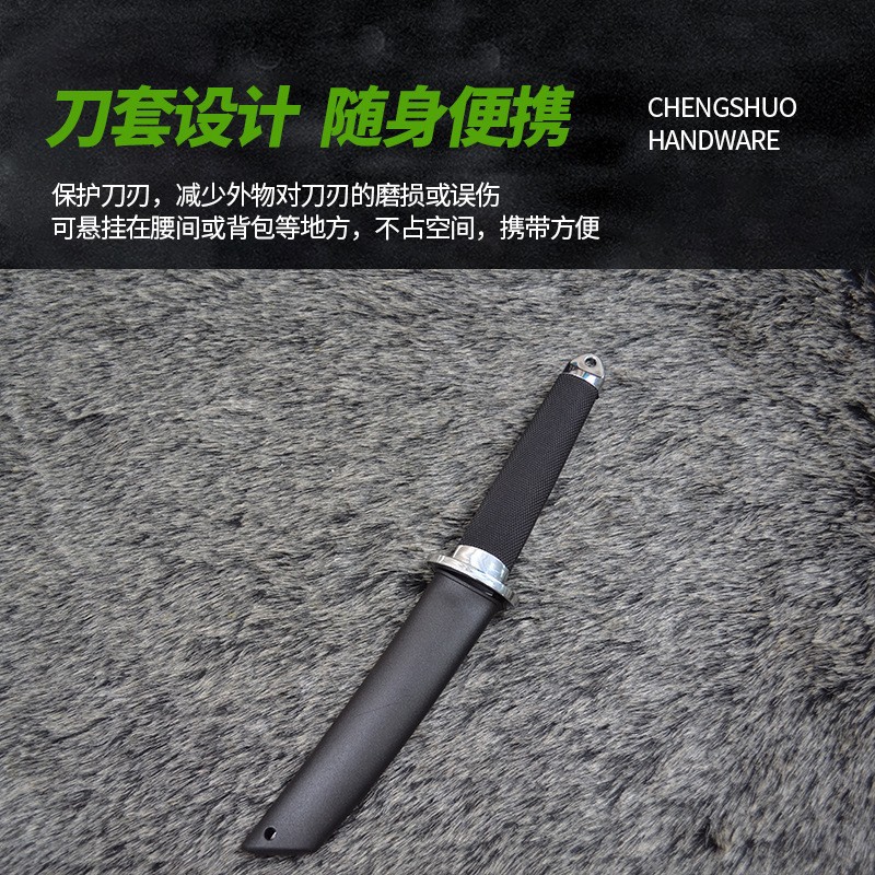 Factory wholesale outdoor high-hardness camping straight knives, camping mountaineering knives, one-piece keel knives, and wild survival straight knives Specification drawing