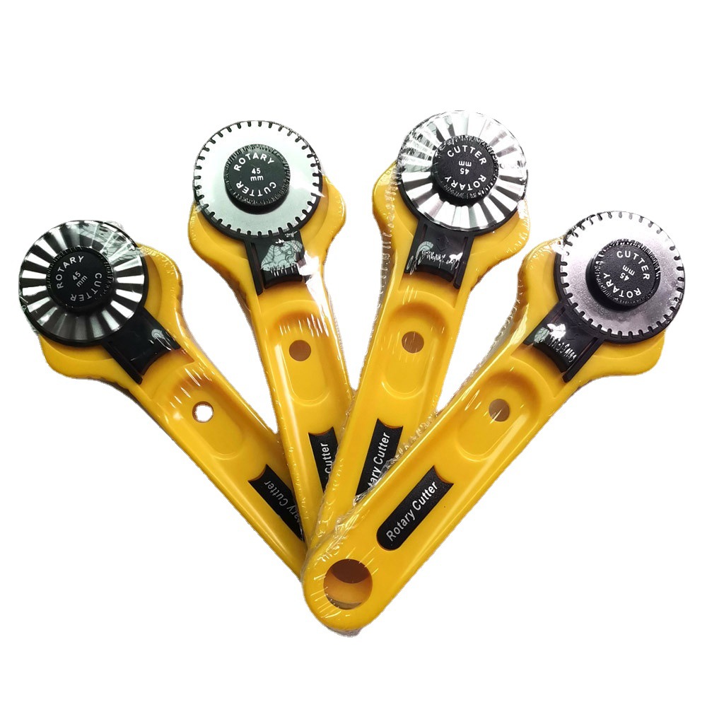 45mm straight handle carpet round knife, single box set, wavy lace, dotted line, sawtooth roller knife, easy-tear line for bills Item Picture