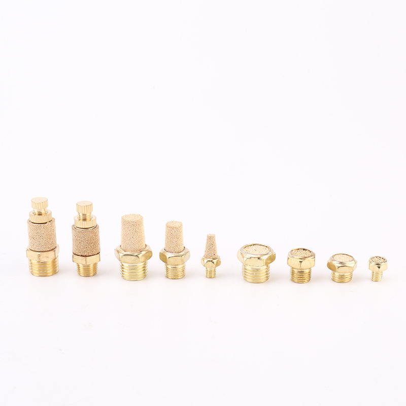 Pneumatic solenoid valve copper muffler flat head/throttling/long head BSL-01/02/03/04/06 plastic muffler details Picture