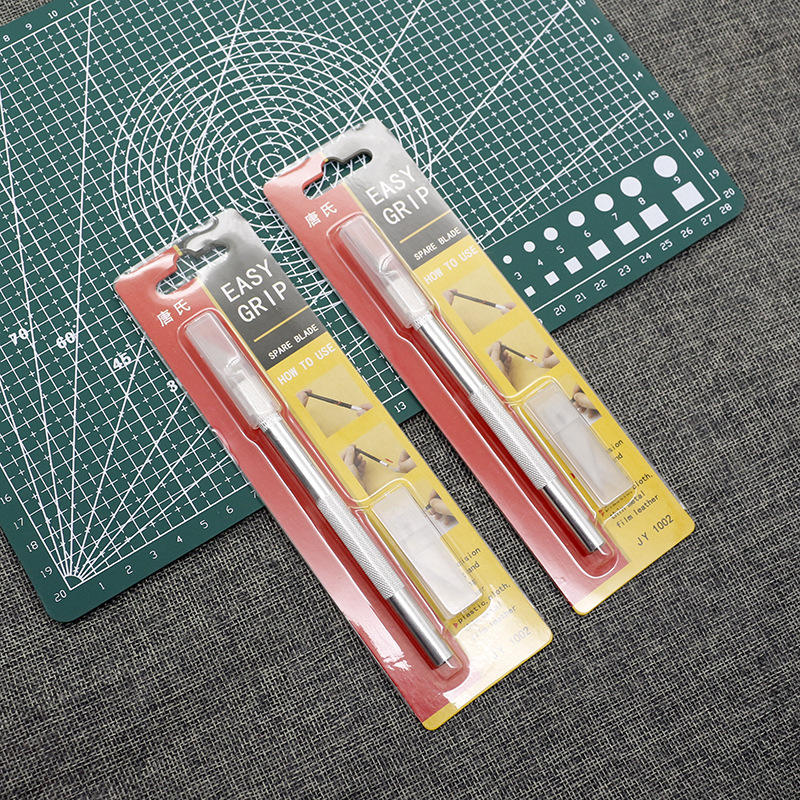Tang's engraving knife, aluminum alloy rod, 6 blades, pen knife, plastic-sealed card insert packaging, paper-cutting, rubber stamp engraving knife Specification drawing